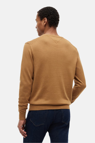 Pull met ronde hals - cognac