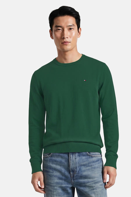 Pull met ronde hals - green