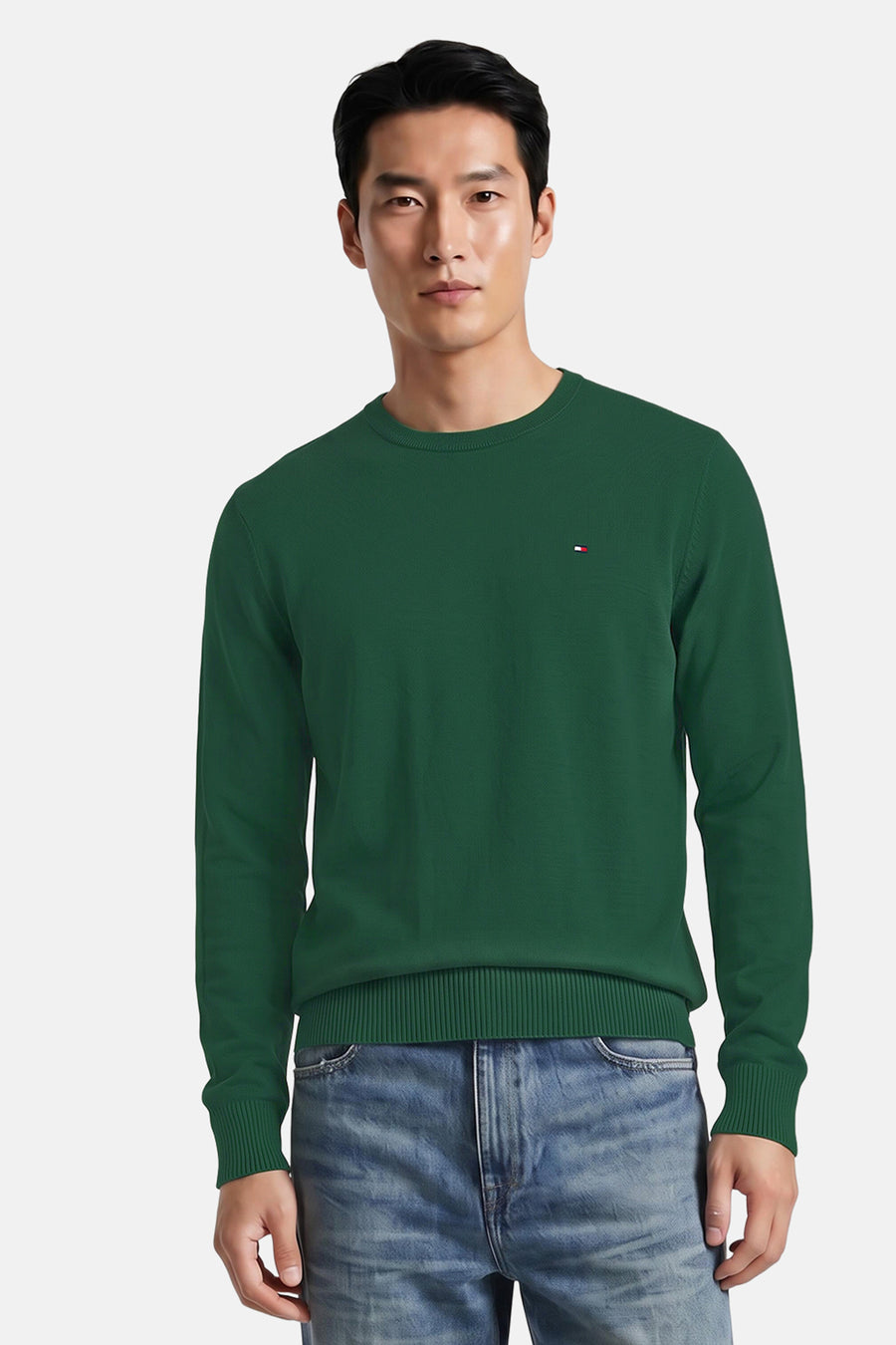 Pull met ronde hals - green