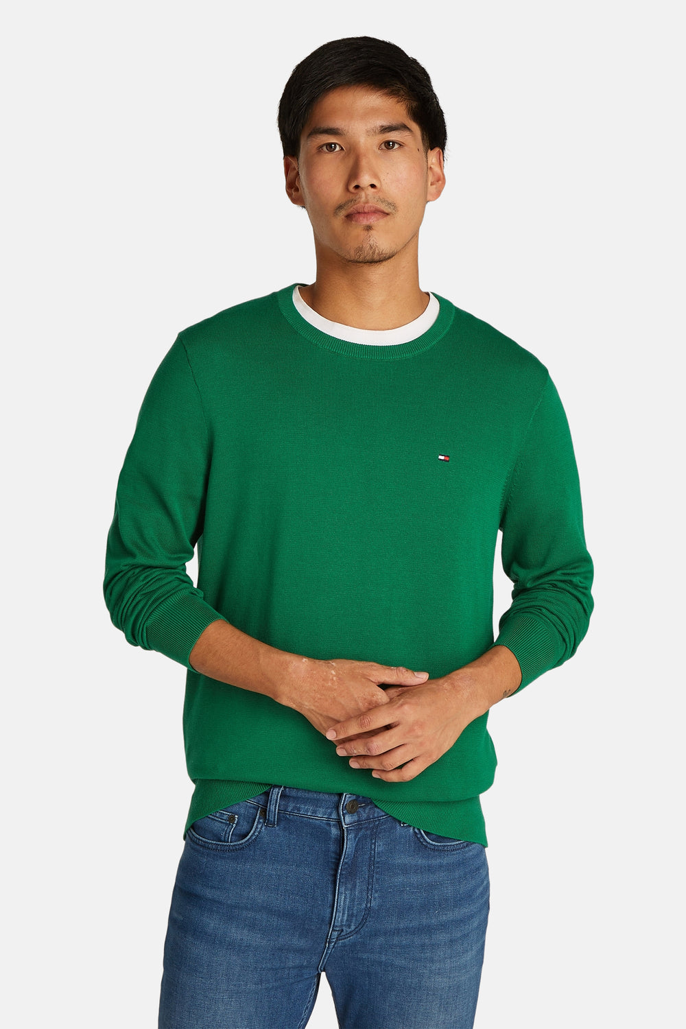Pull col rond VERT - TOMMY HILFIGER