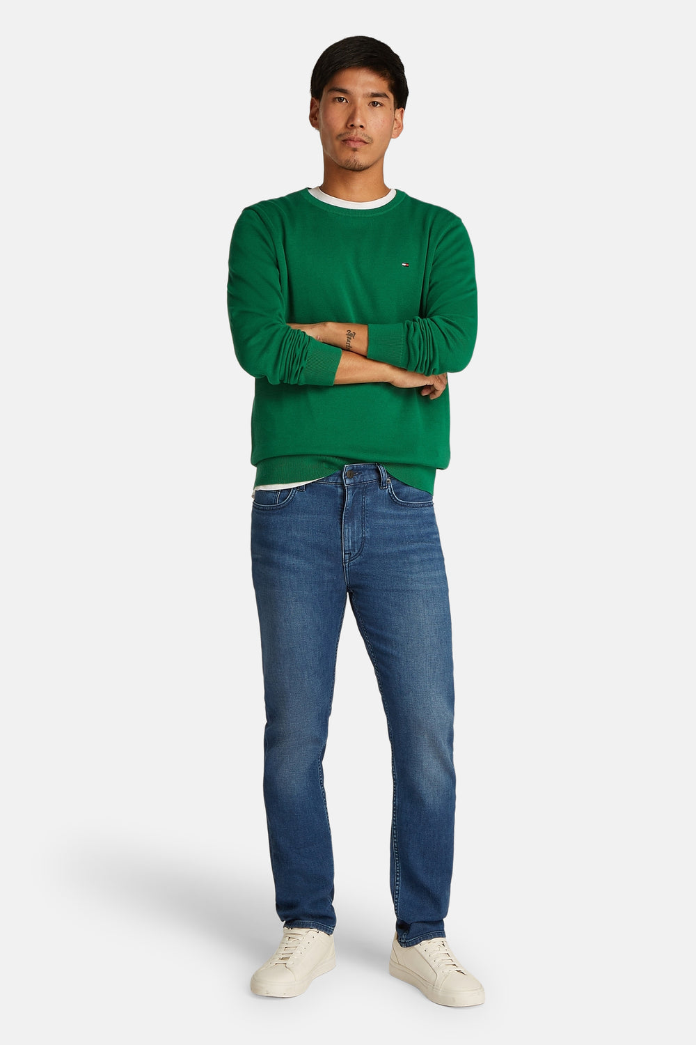 Pull col rond VERT - TOMMY HILFIGER