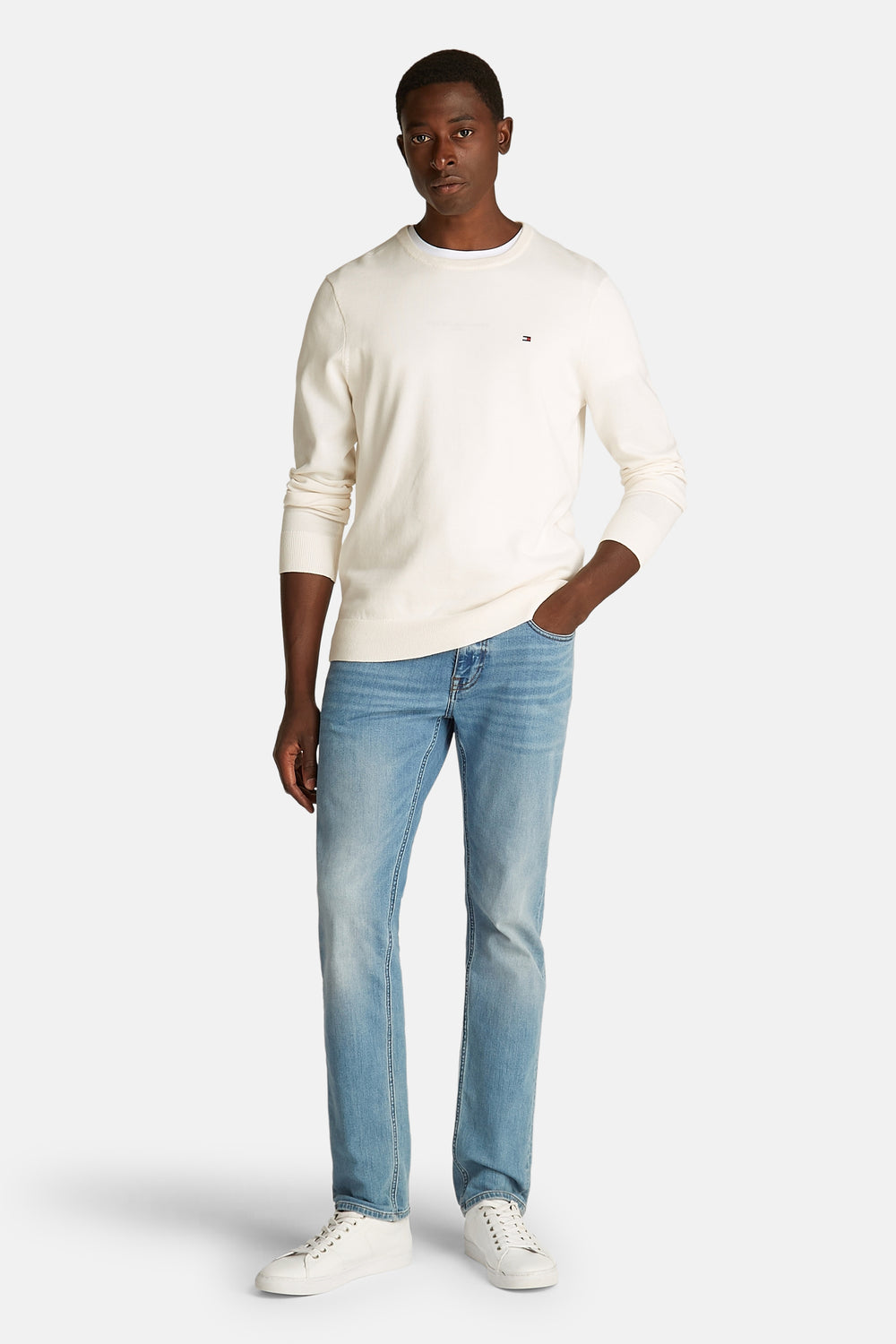 Pull col rond Écru - TOMMY HILFIGER
