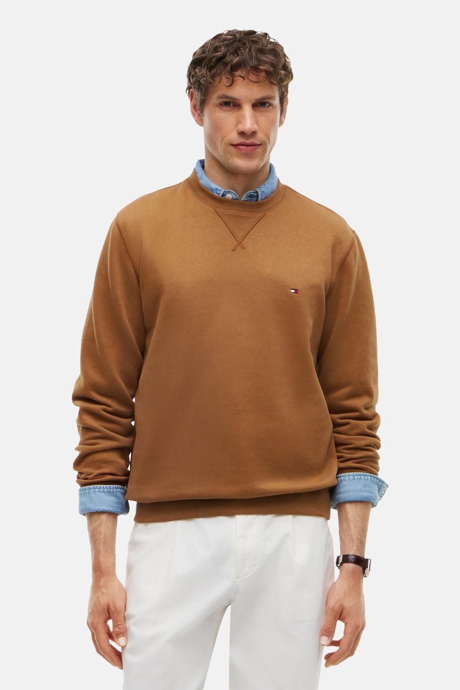 Sweat col rond beige - TOMMY HILFIGER