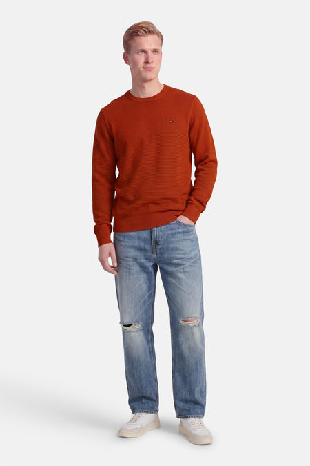 Pull met ronde hals - oranje