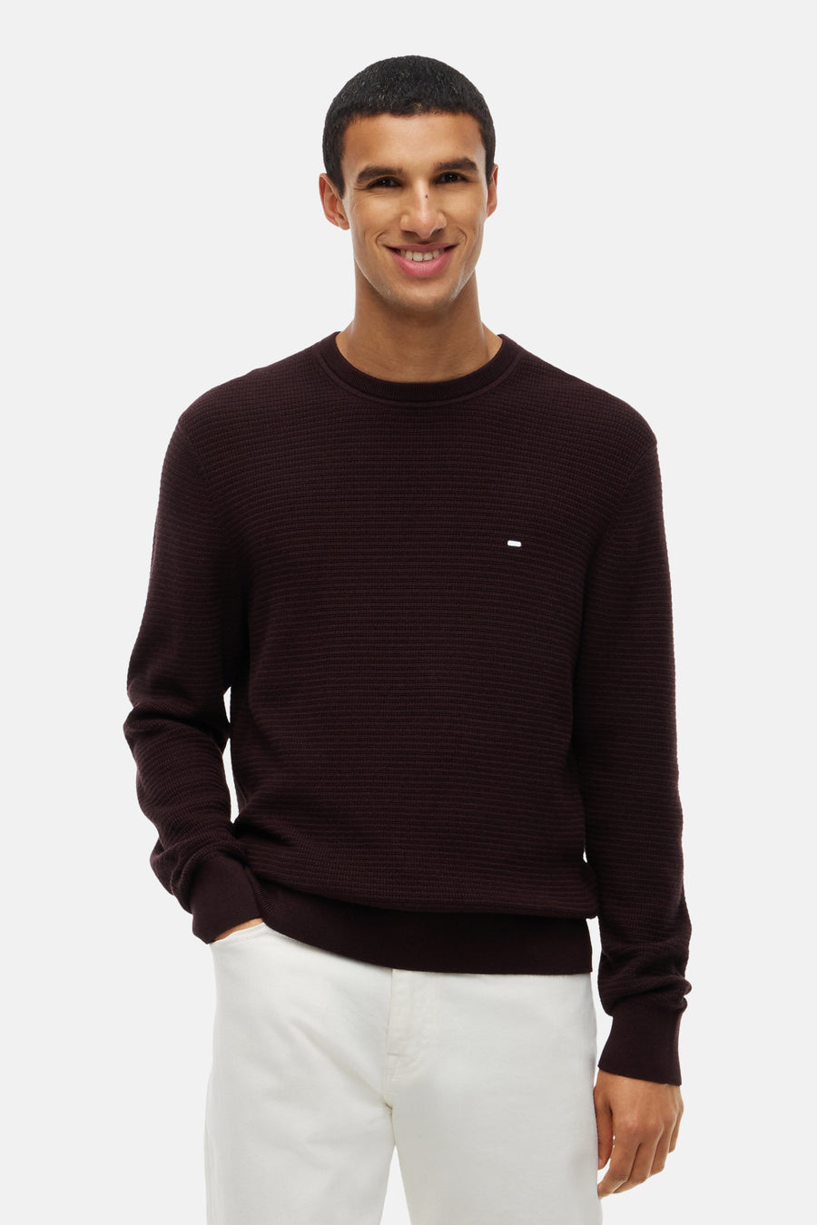 Trui met ronde hals bruin - TOMMY HILFIGER