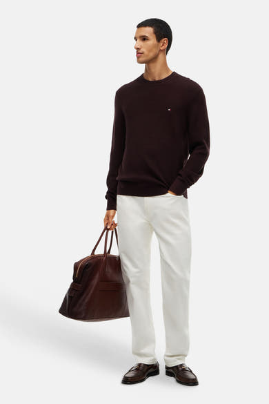 Trui met ronde hals bruin - TOMMY HILFIGER