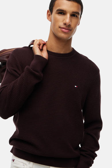 Trui met ronde hals bruin - TOMMY HILFIGER