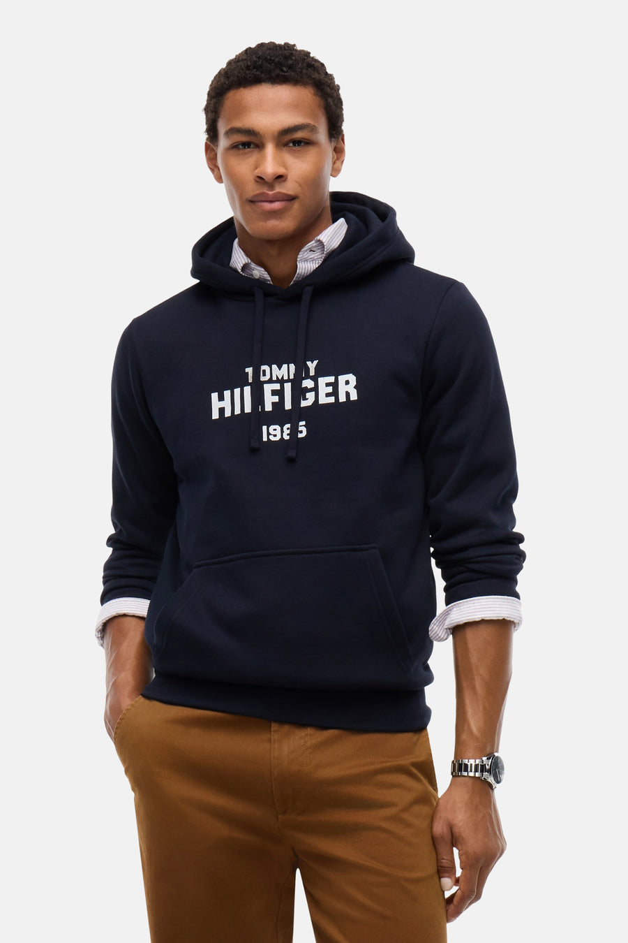 Sweater met kap blauw - TOMMY HILFIGER