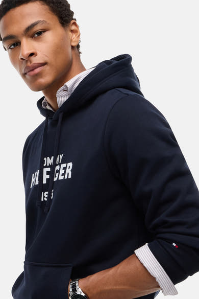 Sweater met kap blauw - TOMMY HILFIGER