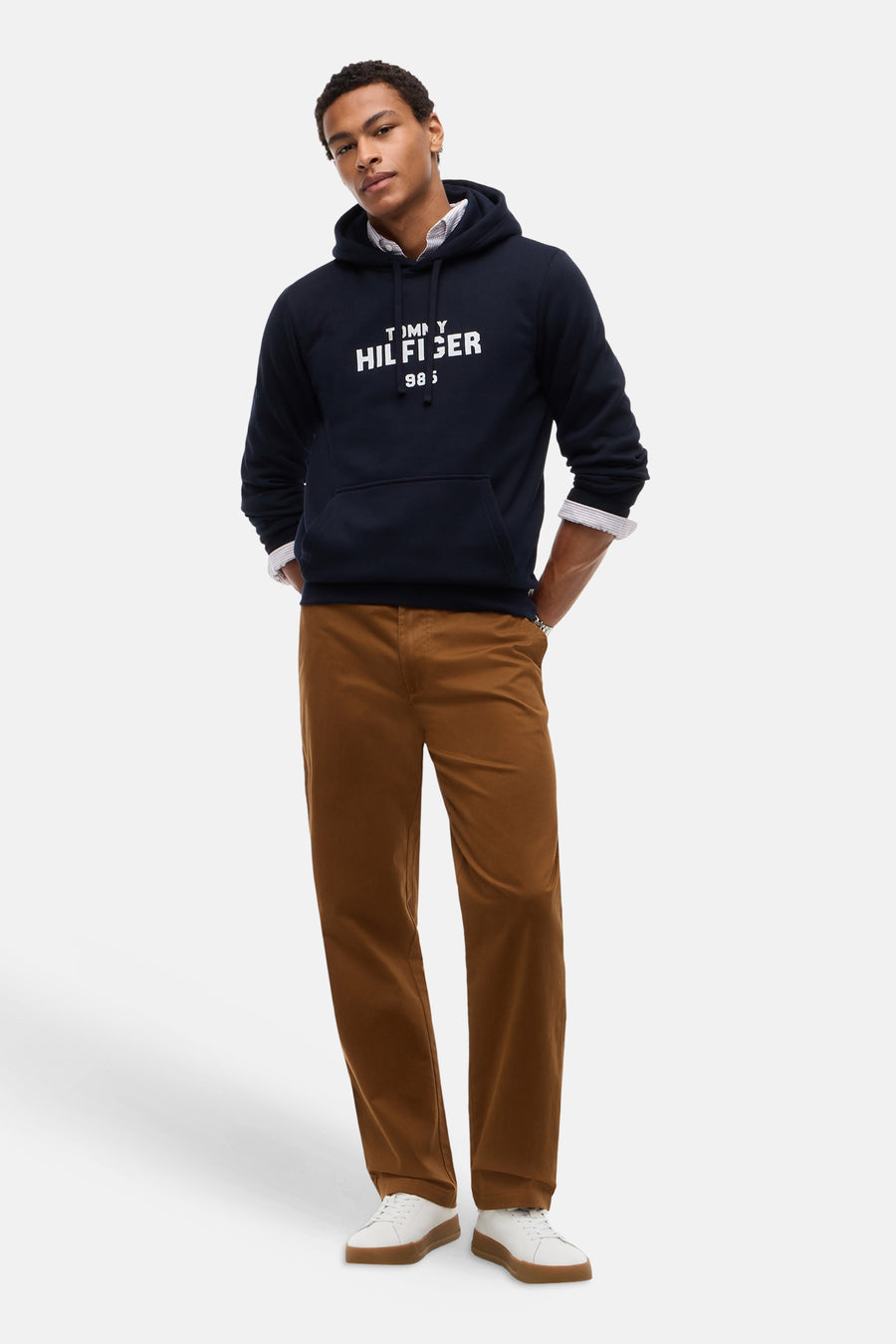Sweater met kap blauw - TOMMY HILFIGER