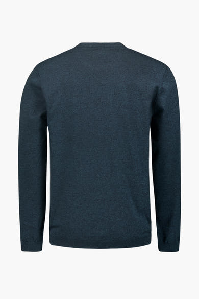 Pull à col rond bleu de NO EXCESS, en maille texturée, vue de dos.
