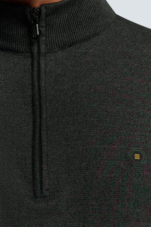 Pullover Half Zip 2 Coloured Melange