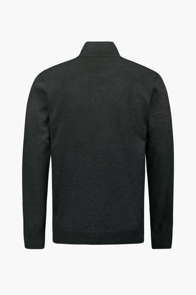 Pull à col roulé gris de No Excess, vue arrière, en maille texturée.