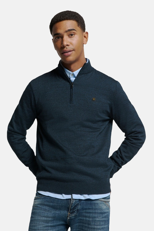 Pull met rolkraag - blauw