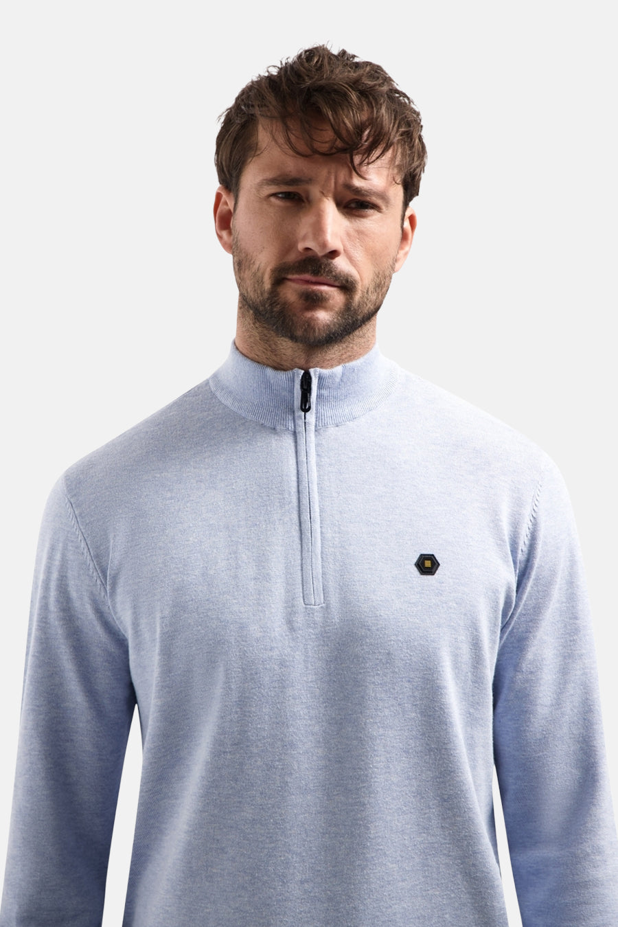 Pull met rolkraag - blauw