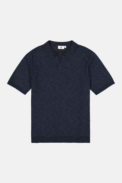 Polo à manches courtes bleu de GARCIA, en maille fine avec col classique et manches courtes.