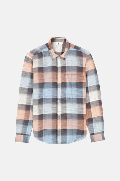 Chemise à manches longues multicolore de Garcia, à carreaux avec boutons blancs.