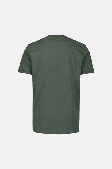 Grijs T-shirt met korte mouwen van NO EXCESS, gemêleerde textuur, ronde hals en klassieke pasvorm, achterkant.