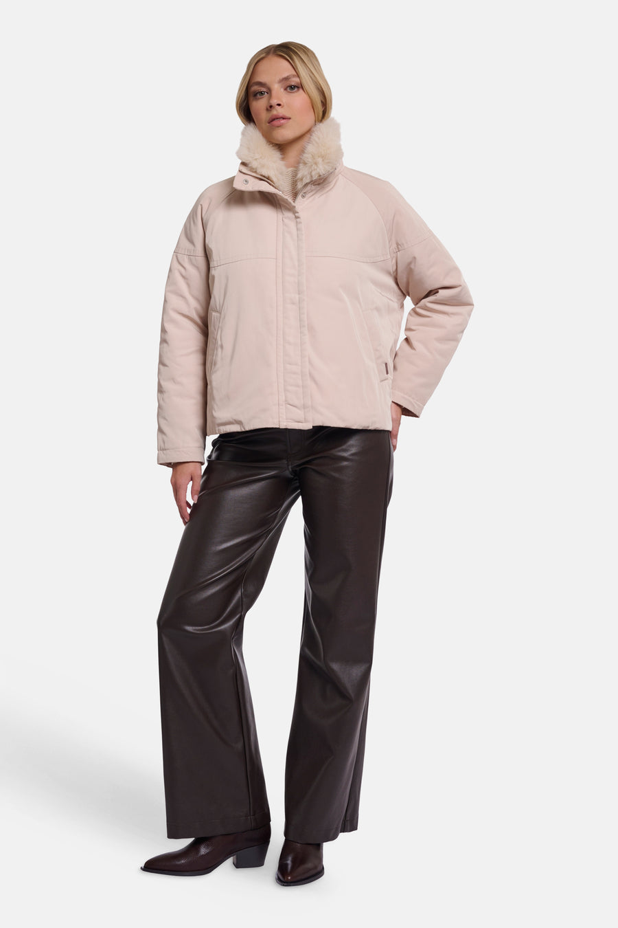 Dames tops jas gewatteerd beige - RINO PELLE