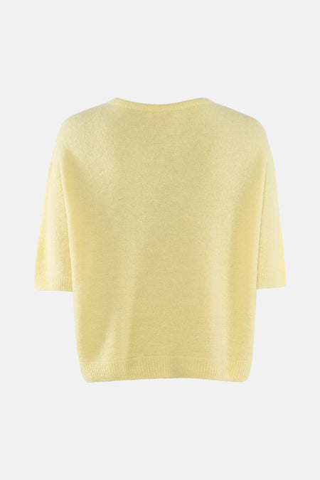 Pull à col rond - jaune