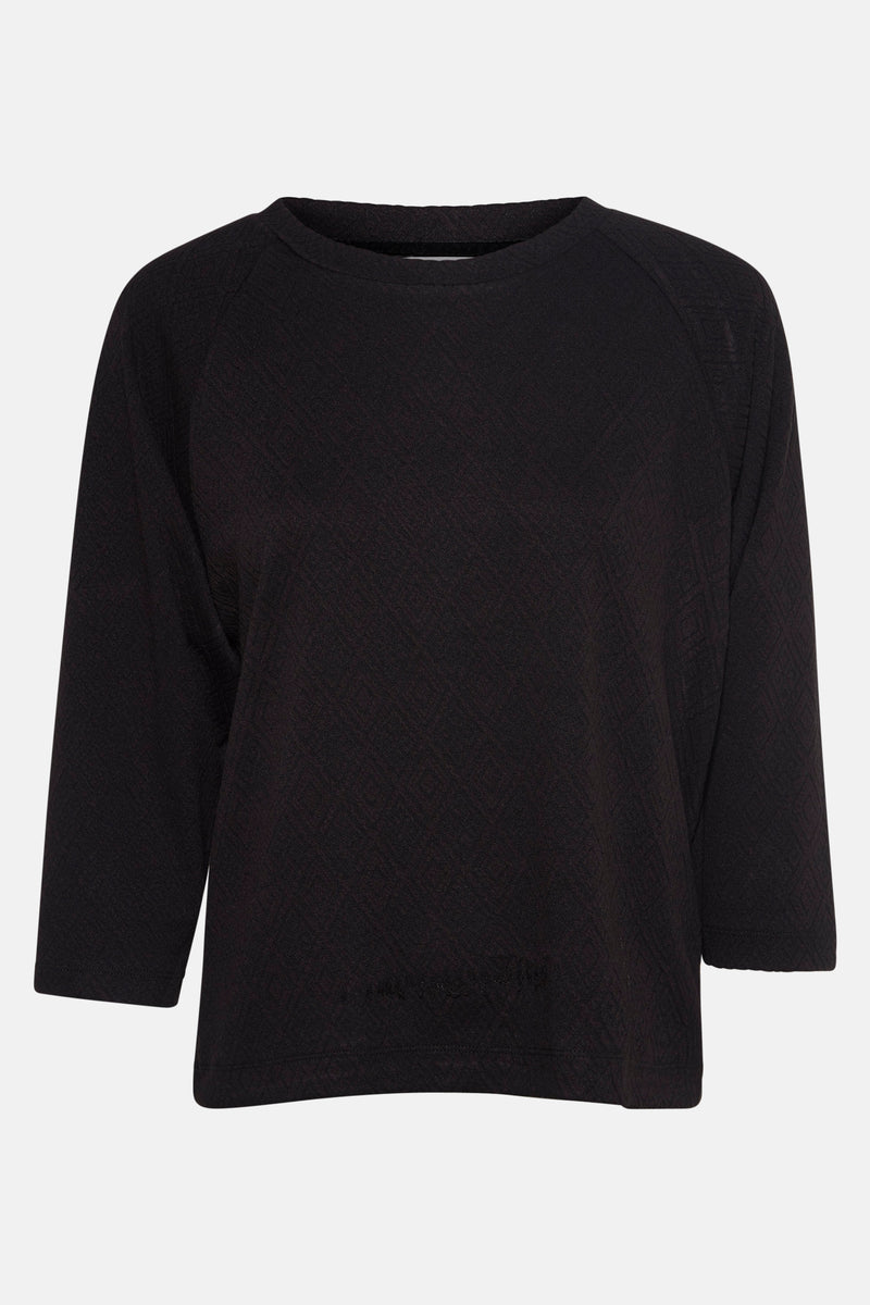 Pull met ronde hals - zwart