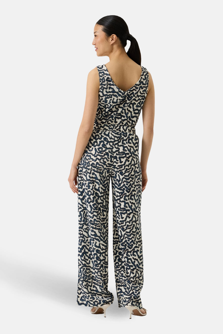GARCIA mouwloze top met meerkleurig abstract patroon, lage rug en losse pasvorm.