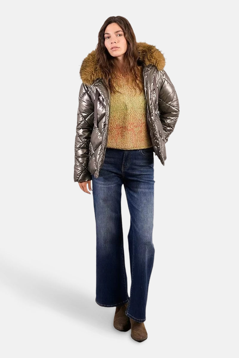 Korte jas kaki/bruin - Molly Bracken