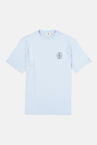 Lichtblauw T-shirt van GARCIA met een grafisch logo op de borst.
