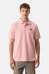 Polo rose de GARCIA à manches courtes en maille piquée, avec col, patte de boutonnage et logo carré.