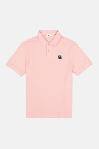 Polo rose de GARCIA à manches courtes avec col et patte de boutonnage, orné d'un écusson carré.