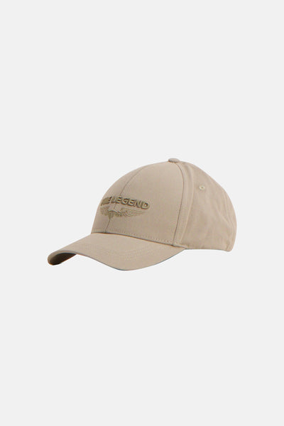 Casquette beige de PME Legend avec logo brodé sur le devant.