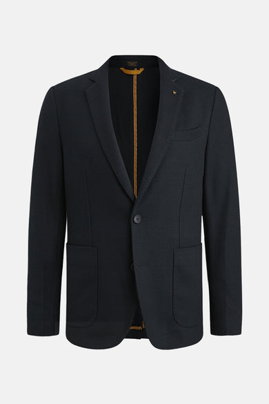 Donkerblauwe blazer van PME Legend met een knoopsgat en opgestikte zakken.