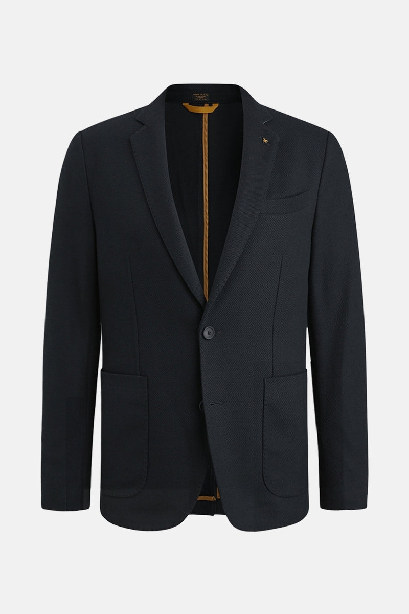 Donkerblauwe blazer van PME Legend met een knoopsgat en opgestikte zakken.