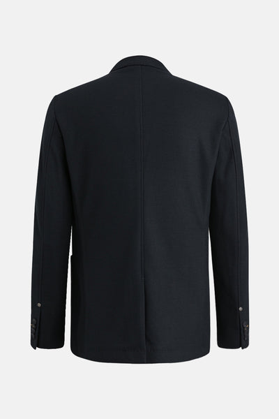 Donkerblauwe blazer van PME LEGEND, met een discrete textuur, van achteren getoond.