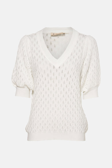 Trui met V-hals Ecru - PEPPERCORN