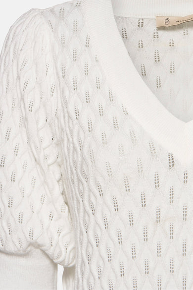 Trui met V-hals Ecru - PEPPERCORN