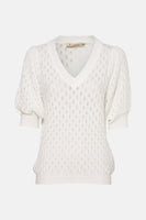 Trui met V-hals Ecru - PEPPERCORN