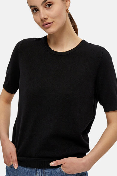 Pull met ronde hals - zwart