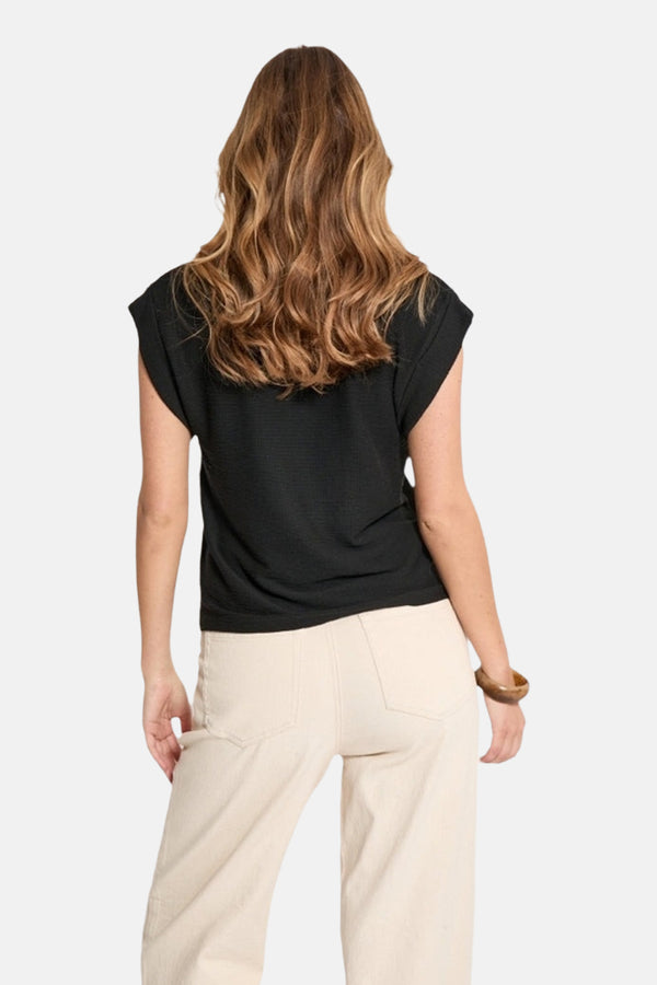 Top uni manches courtes Noir - PEPPERCORN