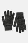 Paire de gants en tricot chiné noir et blanc de PIECES®.