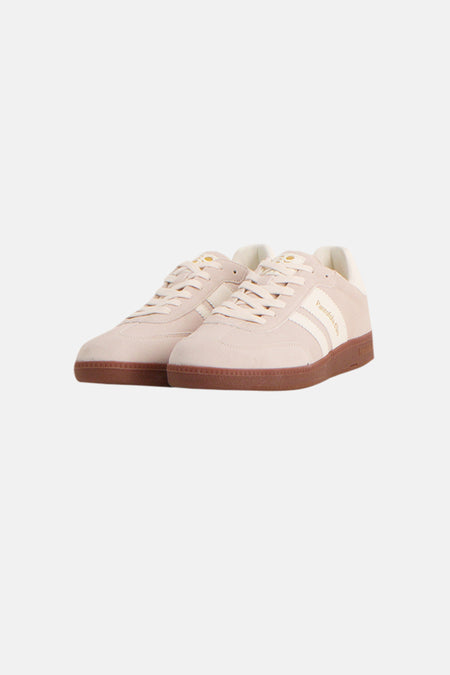 Beige sneakerzool van Pantofola d'Oro, met golvend patroon en getextureerd cirkelvormig detail.