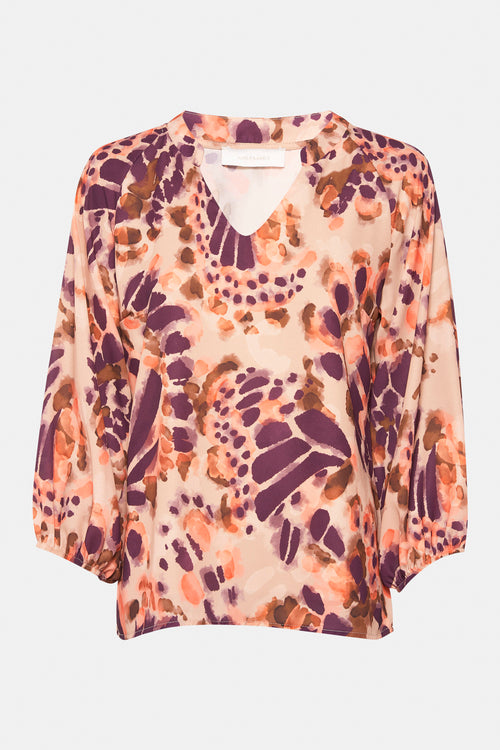 Blouse met lange mouwen - bruin