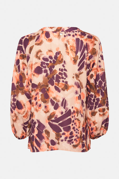 Blouse met lange mouwen - bruin