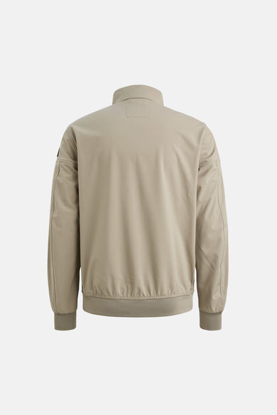 Veste de pluie beige de PME Legend, vue de dos, avec col montant et poignets élastiqués.