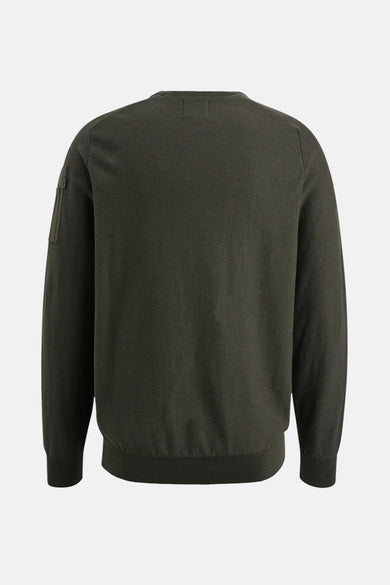 Pull met ronde hals - Kaki