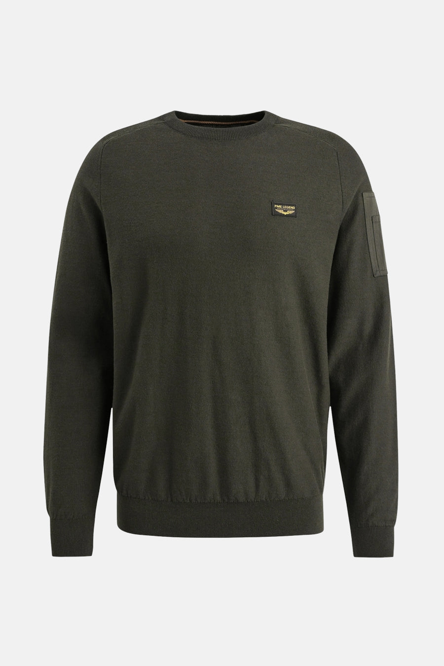 Pull met ronde hals - Kaki