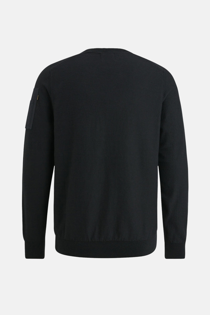 Pull met ronde hals - zwart