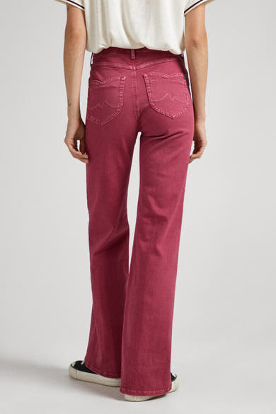 Flare jeans - rood