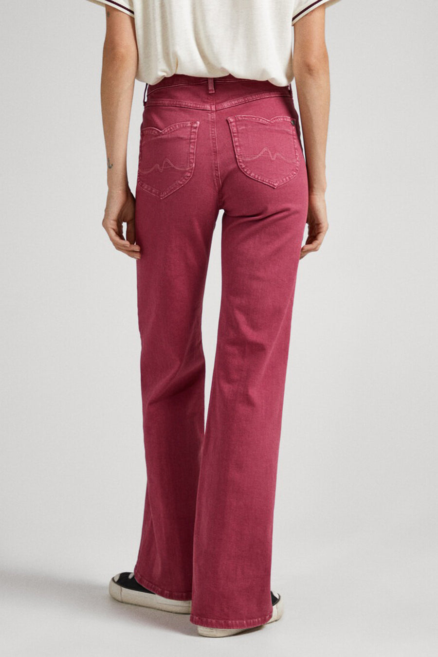 Flare jeans - rood