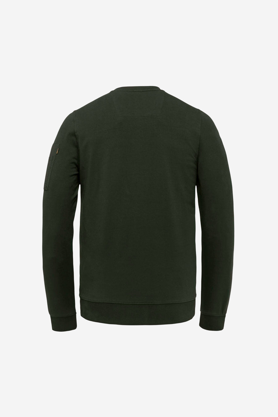 Groene sweater van Pme Legend, klassieke pasvorm met ritszakdetail op de mouw.